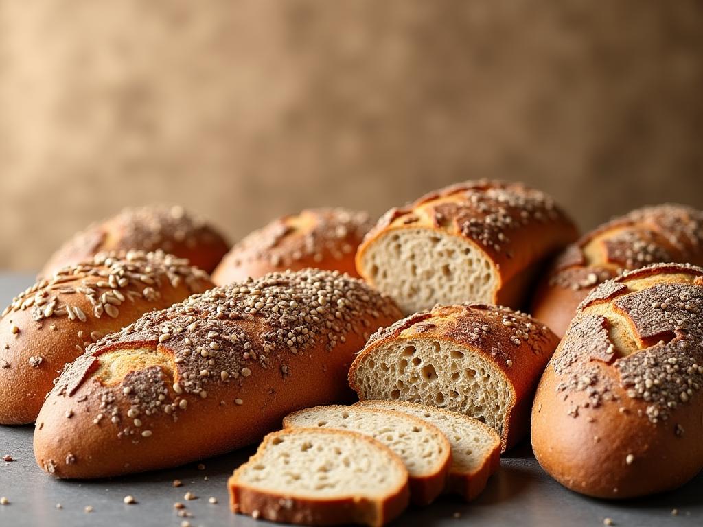 Assorted multigrain and gluten-free breads display